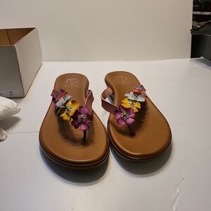 FIFTY TOPS EMINA Womens Dressy Formal Floral Sandal  Open Toe Thong Sandals